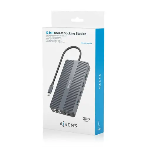 USB-C Dock 12 En 1, USB-C a 2xHDMI, 1xDisplayport, 1xRJ45, 4xUSB-A, 1xUSB-C, 1xUSB-C PD, 1xSD, 1xMicro SD, Gris, 20cm - Imagen 6