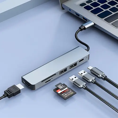 MINIDOCK C61 ALUMINIO USB-C A HDMI 4K/2xUSB-A/USB-C PD/SD/MICROSD PC/MAC/CONSOLAS - Imagen 2