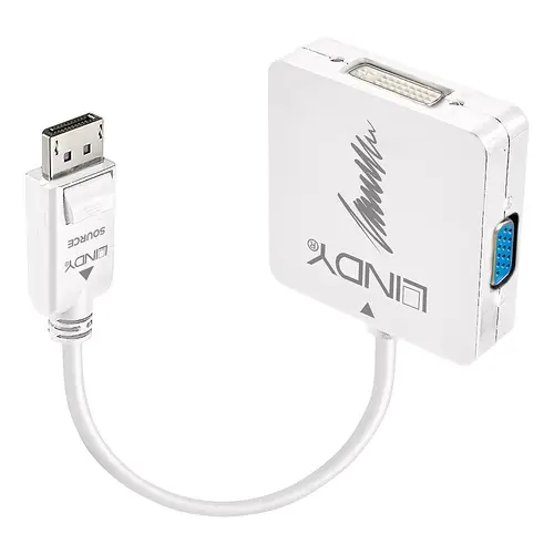 41028 adaptador de cable de vídeo DisplayPort DVI-D + VGA (D-Sub) + HDMI Negro - Imagen 1