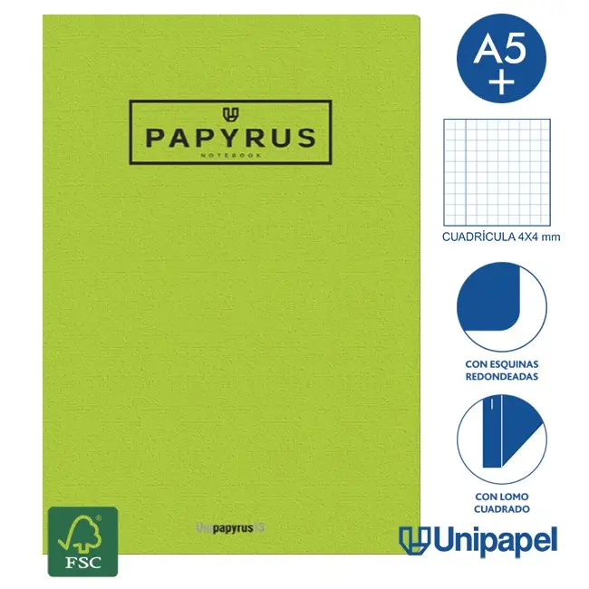 LIBRETA GRAPADA GOFRADA A5+ 48 HOJAS 90GR. 4X4 COLORES SURTIDOS PAPYRUS 88430599