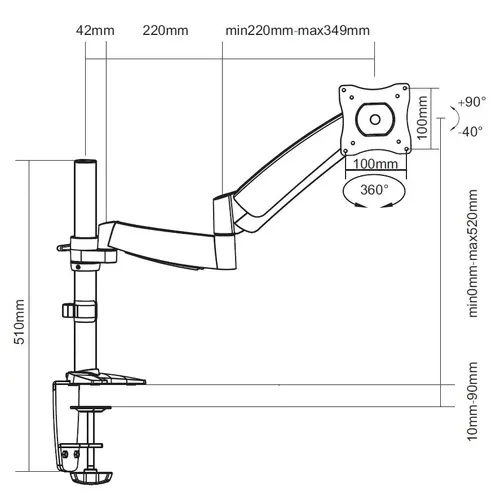 Soporte de escritorio articulado para monitor de 13"-27 - Imagen 2