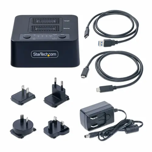 Dock Duplicador Clonador Autónomo 1:1 de Unidad SSD NVMe M.2 - 90GBpm - USB-C 3.2 de 20Gbps - Docking Station USB Tipo C de 2 Bahías - Incluye Cables USB-C/USB-A - Imagen 9