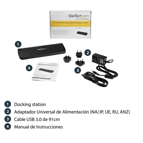 Docking Station USB 3.0 de 2 Monitores para Portátil - HDMI/DVI/VGA - Hub Ladrón 3x USB-A - GbE - Audio - Replicador de Puertos Universal USB-A - Win/macOS/ChromeOS - TAA - Imagen 11