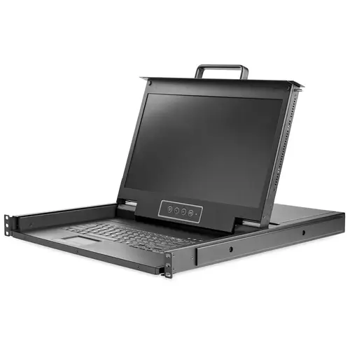 Consola KVM HD 1080p de Montaje en Rack de Servidores - Teclado QWERTY - KVM de 1 Puerto VGA con Monitor LCD de 17" - Switch KVM 1U con Cables - USB - MTBF 50000 - Imagen 1