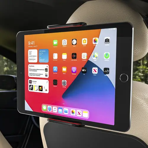 Soporte Coche Ajustable (1 Pivote) Para Reposacabezas Para Telefono / Tablet, Rojo - Imagen 5