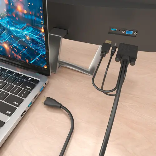 Cable Conversor HDMI a SVGA+Audio, HDMI A/M-SVGA/M+Jack 3.5/M+USB-A/M, Negro, 2.0m - Imagen 4