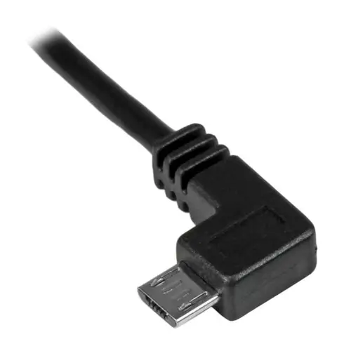 Cable de 0,5m Micro USB Acodado a la Izquierda para Carga y Sincronización de Smartphones o Tablets - Imagen 3