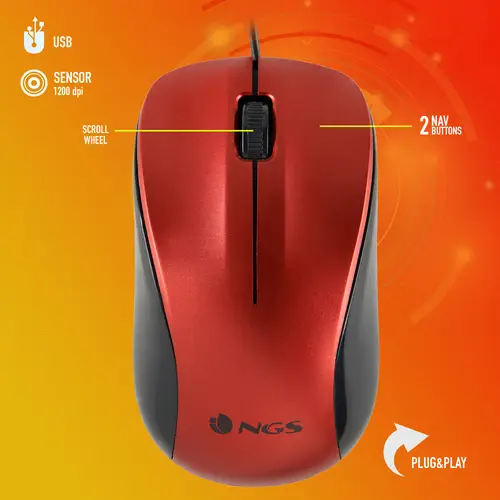 CREW ratón Oficina Ambidextro USB tipo A Óptico 1200 DPI - Imagen 6