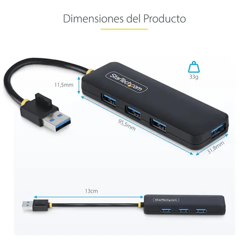 Hub USB-A de 4 Puertos - Ladrón USB de 4 Puertos - Alimentado por el Bus - USB 3.0 de 5Gbps - Hub Portátil para Viajes - Protección de Sobrecorriente - Imagen 16