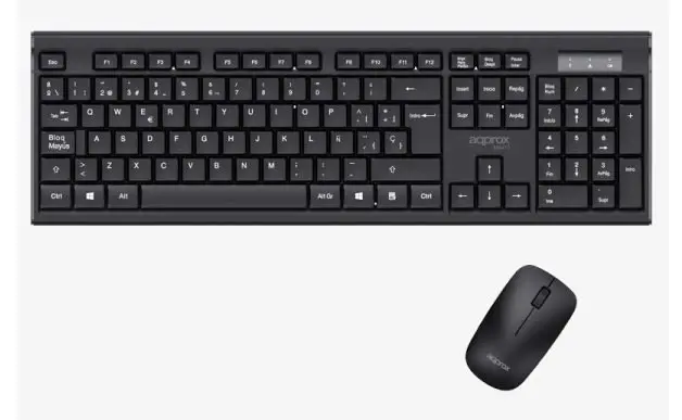 APPMX410 teclado Ratón incluido Hogar RF inalámbrico QWERTY Español Negro