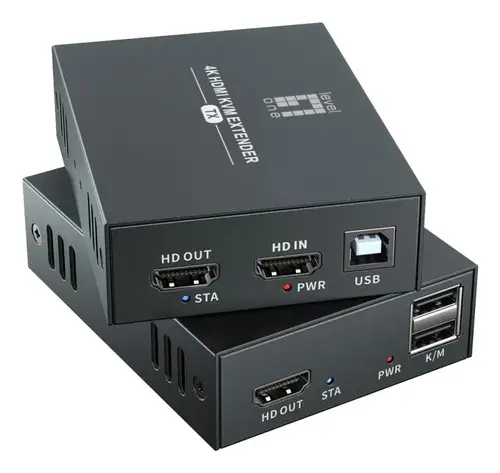 HVE-8111 extensor audio/video Transmisor y receptor de señales AV Negro - Imagen 1