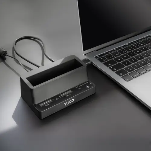 Docking Station USB-C 3.2 Gen 2 Dos Bahías para SSD M.2 NVMe + Bahía para 2,5"- 3,5" para HDD + Clonador, Negro - Imagen 3