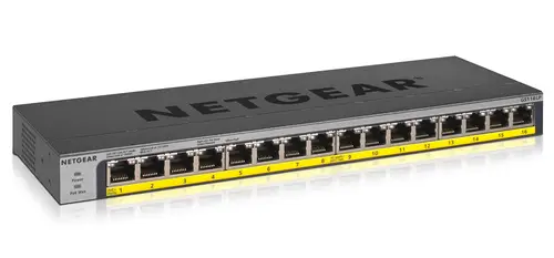 GS116LP No administrado Gigabit Ethernet (10/100/1000) Energía sobre Ethernet (PoE) Negro - Imagen 1