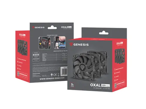 Oxal 120 Carcasa del ordenador Ventilador 12 cm Negro 3 pieza(s) - Imagen 5