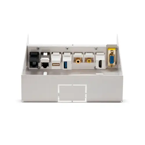 Caja de conexiones multimedia de pared VGA+HDMI+JACK3.5+RCA+2xUSB+2xRJ45, Blanco - Imagen 4