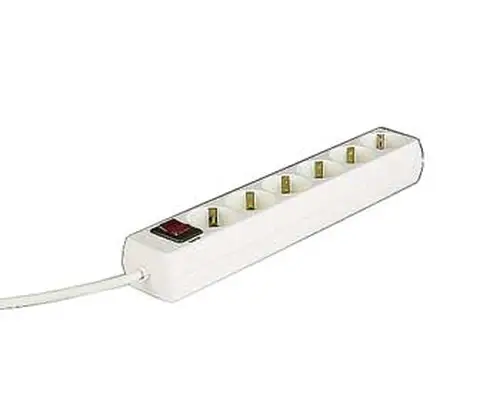 Regleta de 6 tomas con interruptor iluminado, cable de 1.4 metros, color Blanco. - Imagen 1