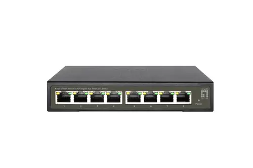 GES-2108P switch Gestionado L2 Gigabit Ethernet (10/100/1000) Energía sobre Ethernet (PoE) Negro - Imagen 1