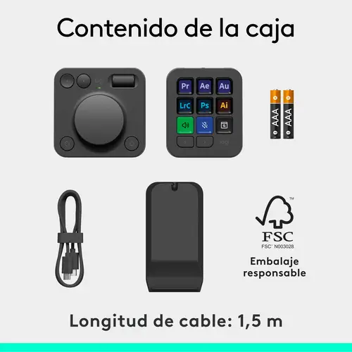 MX Creative Console, keypad programable con 9 teclas LCD personalizables y dial de control para diseño gráfico, edición de vídeo, fotografía, uso con Adobe, Zoom, Spotify, etc. Color Grafito - Imagen 11