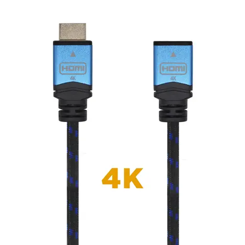 Cable HDMI V2.0 Prolongador Premium Alta Velocidad / HEC 4K@60Hz 18Gbps, A/M-A/H, Negro/Azul, 2.0m - Imagen 2