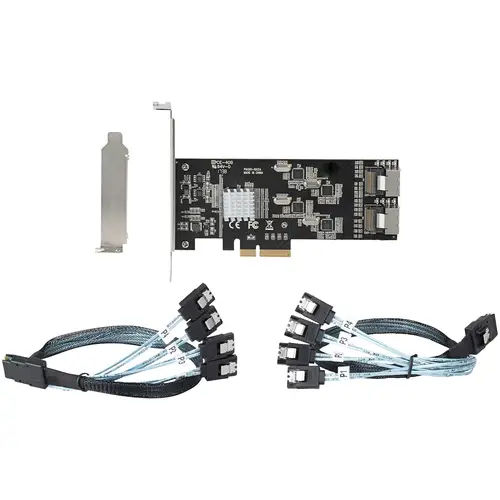 Tarjeta PCIe de 8 Puertos SATA - Tarjeta Adaptadora de Expansión PCI Express SATA con 4 Controladores de Host - Tarjeta Controladora PCIe SATA - SATA III - Imagen 10