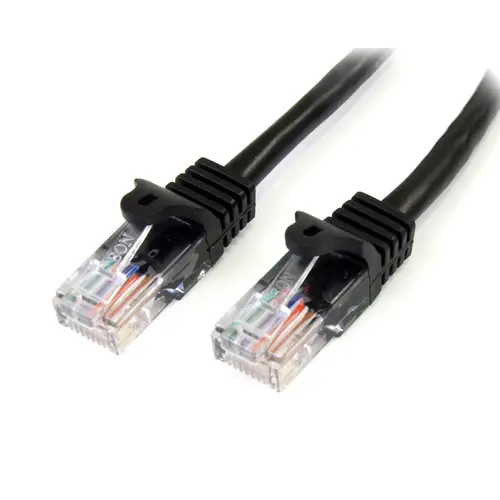 Cable de 3m Negro de Red Fast Ethernet Cat5e RJ45 sin Enganche - Cable Patch Snagless - Imagen 1
