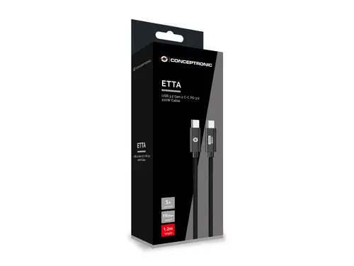 ETTA02B12 cable USB USB 3.2 Gen 2 (3.1 Gen 2) 1,2 m USB C Negro - Imagen 3