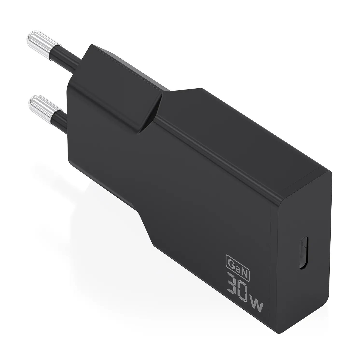 Cargador Ultra Delgado GaN 30W, 1xUSB-C PD3.0, Negro