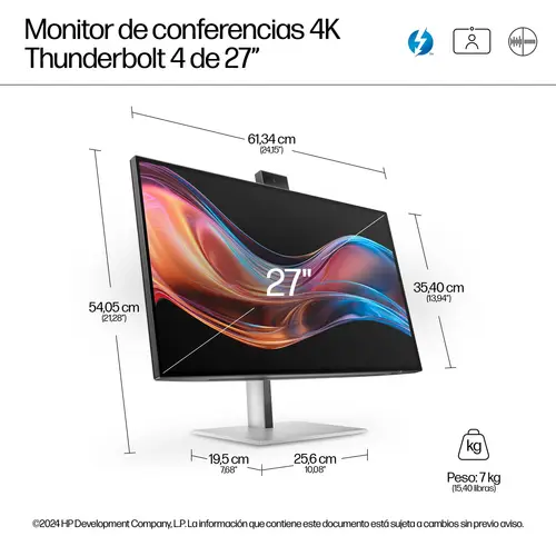 Monitor de videoconferencia 4K Pro de la serie 7 de 27 pulgadas: 727pm - Imagen 7
