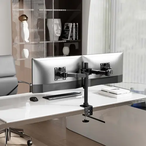 Soporte de Mesa Eco Giratorio e Inclinable para Monitor/TV 20kg (3 Pivotes, 2 Brazos) de 17"-35", Negro - Imagen 4