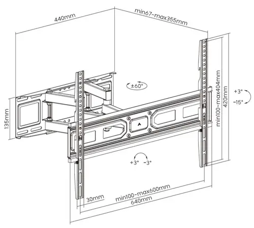 Soporte de TV de movimiento completo de 37"-80 - Imagen 12