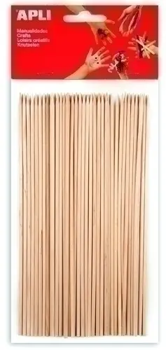 PALILLOS REDON. MADERA 20cm. B/50 - Pack de 5 unidades