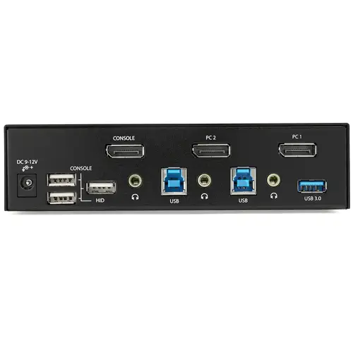 Switch Conmutador KVM de 2 Puertos DisplayPort - 4K a 60Hz - para Una Pantalla - Switch KVM de 2 Puertos DP 1.2 UHD con Hub Ladrón USB 3.0 y Audio - Dell HP Apple - TAA - Imagen 4