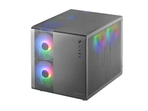 MC-400 Negro, Caja Gaming Compacta Micro-ATX, Ventana Lateral Completa Cristal Templado, 3x Ventiladores FRGB 120mm, Panel Lateral Completo Mesh - Imagen 2
