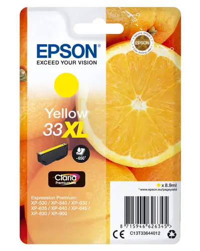 Oranges Singlepack Yellow 33XL Claria Premium Ink - Imagen 1