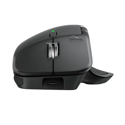 MX Master 4, ratón inalámbrico ergonómico con respuesta háptica avanzada, desplazamiento ultrarrápido, carga USB-C, Bluetooth, Windows, macOS grafito - Imagen 3