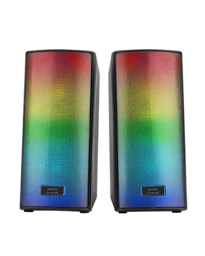 MSRGB2, Altavoces Bluetooth 5.3 15W, Procesador de Sonido DSP, Iluminación RGB Dinámica, Frontal Total Mesh, Altavoces Compactos con Caja de Control, Entrada Jack de 3.5mm y USB, Negro - Imagen 2