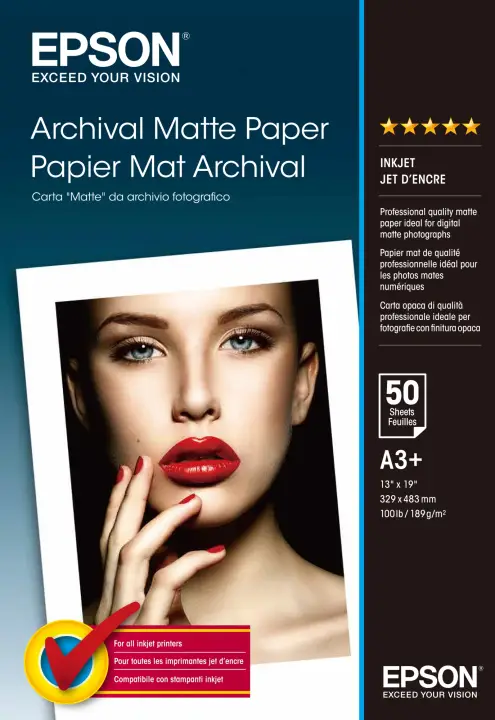 Archival Matte Paper, DIN A3+, 189 g/m², 50 hojas