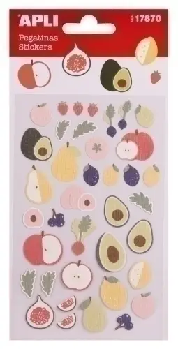 STICKERS APLI (17870) Bl.1h.FRUTAS - Pack de 5 unidades