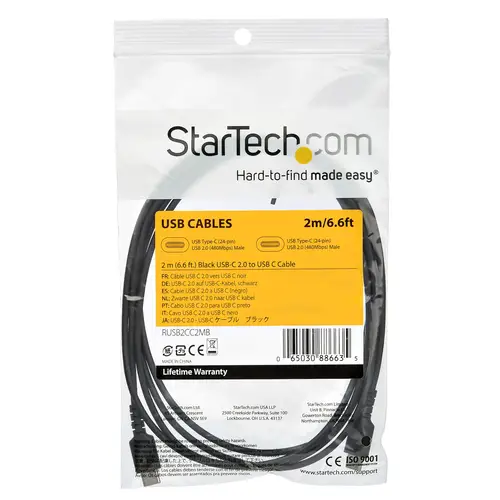 Cable de 2m de Carga USB C - de Carga Rápida y Sincronización USB 2.0 Tipo C a USB C para Portátiles - Revestimiento TPE de Fibra de Aramida M/M 60W Negro - iPad Pro Surface - Imagen 5