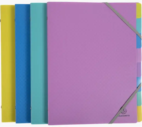 56190E lengüeta de índice Carpeta de dibujo Polipropileno (PP) Azul, Rosa, Turquesa, Amarillo