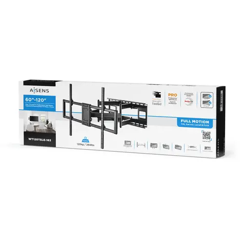 Soporte Pro Giratorio, Inclinable Y Nivelable Para Monitor/tv 120kg De 60-120, Negro - Imagen 4