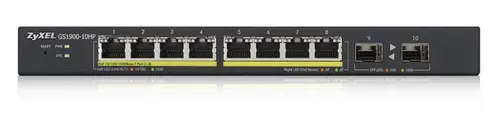 GS1900-10HP Gestionado L2 Gigabit Ethernet (10/100/1000) Energía sobre Ethernet (PoE) 1U Negro - Imagen 2