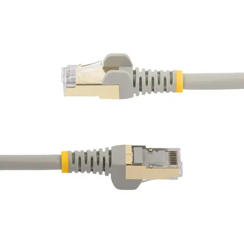 Cable 10m Ethernet CAT6a - Cable de Red de 10 Gigabits Blindado Snagless RJ45 PoE de 100W - Latiguillo STP de 10GbE con Alivio de Tensión - Fluke - UL - TIA - Gris - Imagen 2