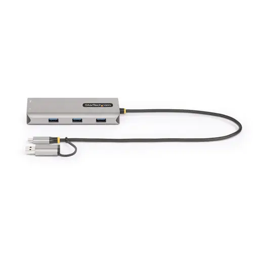 Adaptador Multipuertos USB-C - HDMI Doble (4K30Hz/1080p60Hz) - Hub Ladrón 3x USB-A - Mini Docking Station de Viajes - Docking Station USB Tipo C con Cable Integrado de 40cm - Imagen 4