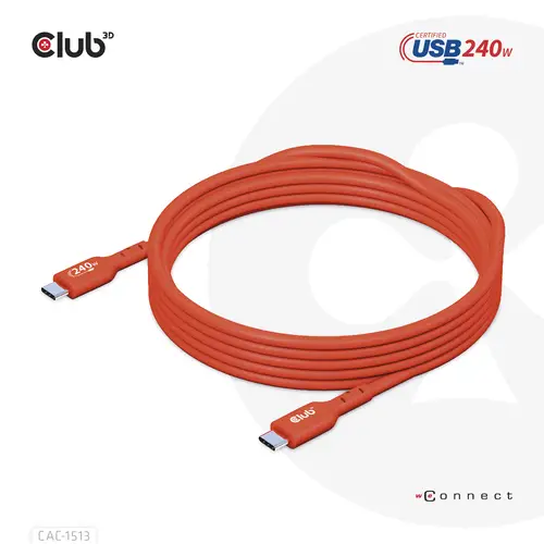 Cable certificado USB2 tipo C bidireccional USB-IF Datos 480 Mb, PD 240 W (48 V/5 A) EPR M/M 3 m/9,84 pies - Imagen 12