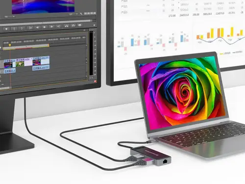 DONN14G base para portátil y replicador de puertos Alámbrico USB 3.2 Gen 1 (3.1 Gen 1) Type-C Gris - Imagen 5