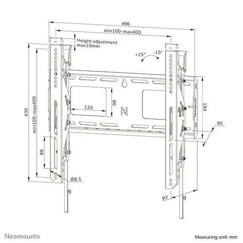 WL35-750BL14 Soporte de pared robusto 42-75" - inclinable - bloqueable - instalación rápida - TÜV - Imagen 20