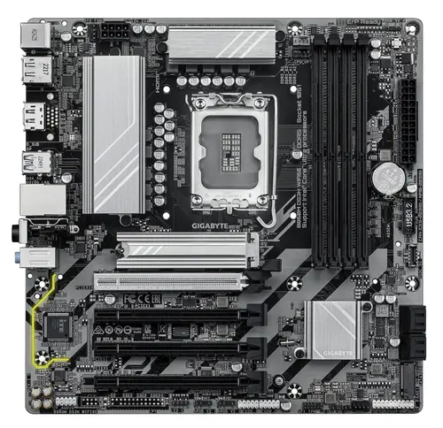 B860M DS3H WIFI6E Placa base - CPUs Intel Core Ultra, VRM de 5+1+2+1 fases, hasta 9066MHz DDR5, 1xPCIe 5.0 + 1xPCIe 4.0 M.2, LAN 2,5 GbE, WIFI 6E, USB 3.2 Gen 2 - Imagen 2