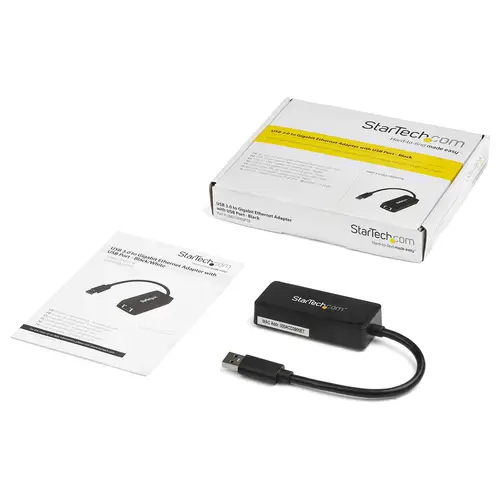 Adaptador Tarjeta de Red NIC Externa USB 3.0 de 1 Puerto Gigabit Ethernet RJ45 y Puerto USB - Negro - Imagen 7