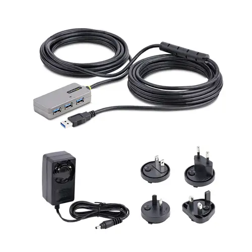 U01043-USB-EXTENDER hub de interfaz USB 3.2 Gen 1 (3.1 Gen 1) Type-A 5000 Mbit/s Negro, Plata - Imagen 7